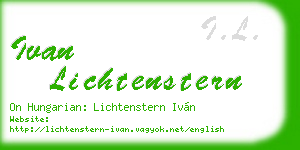 ivan lichtenstern business card